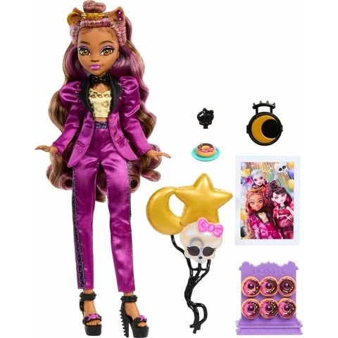 Clawdeen Wolf Monster High -nukke juhla-asussa edestä päin