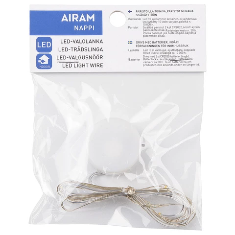 Led valolanka nappi Cr2032 B/O Airam