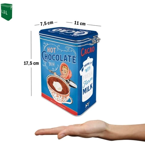 Nostalgic Art Cacao Addicted storage jar with clip