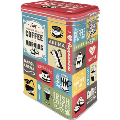 Nostalgic Art Coffee Collage storage jar with clip