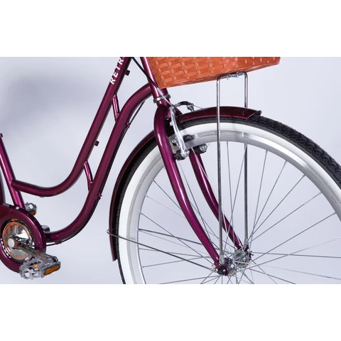 Naisten polkupyörä 28" Dorozhnik RETRO 3 vaihteinen vadelmanpunainen (vadelmanpunainen, 28")