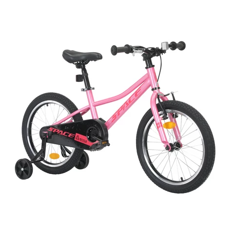 Formula Kid SPACE PLUTO 18" 1-v lasten polkupyörä apupyörillä pinkki (Pinkki, 18")