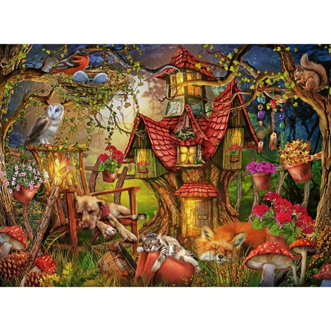  Ravensburger Jigsaw puzzle 200 pieces with a tree house and animals