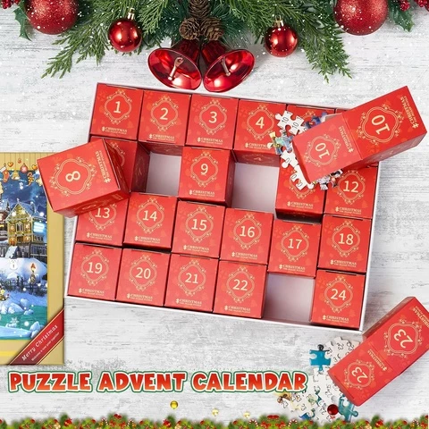 Palapeli joulukalenteri Jigsaw 1008 palaa