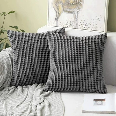 2 soft cushion covers 50x50, gray (set, 2 pcs)