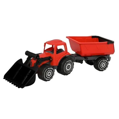 Plasto bucket tractor and trailer red