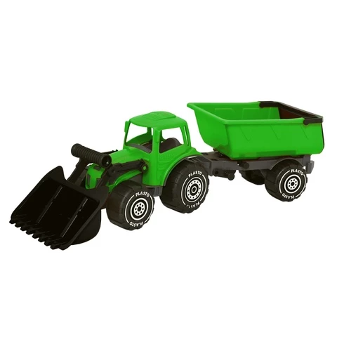 Plasto bucket tractor and trailer green