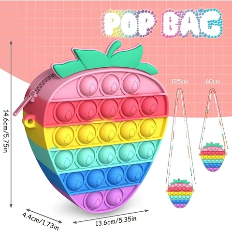 Pop it fidget bag strawberry