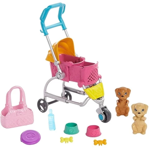  Barbie with puppies and doll carriage
