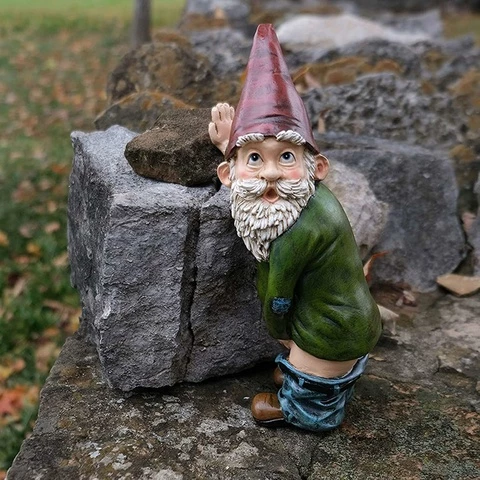 Puutarhakoriste Hauska pissiva puutarhatonttu