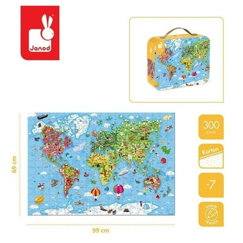 Janod Puzzle 300 pieces World Map portfolio