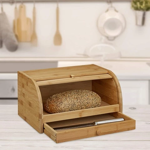 Relaxdays wooden bread box