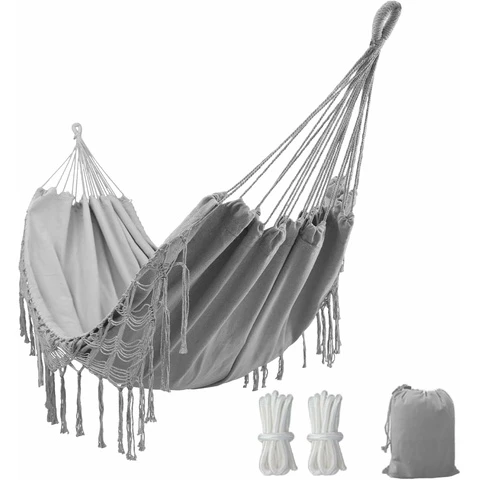Riippumatto Boho vaaleanharmaa