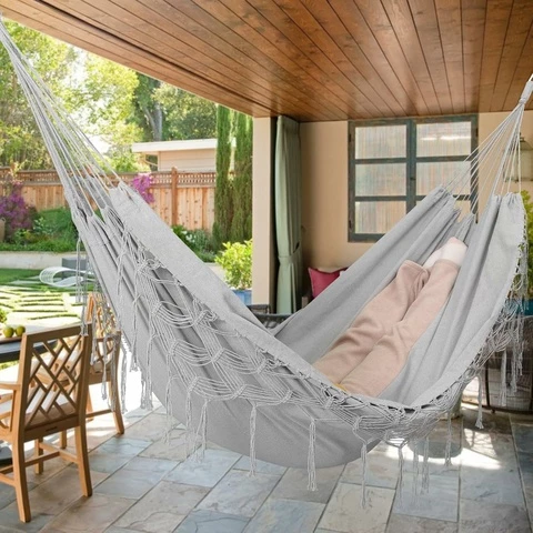 Riippumatto Boho vaaleanharmaa