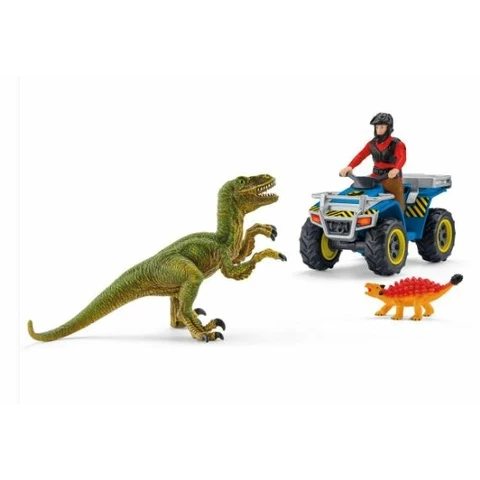 Schleich escape from the velociraptor with the ATV 41466