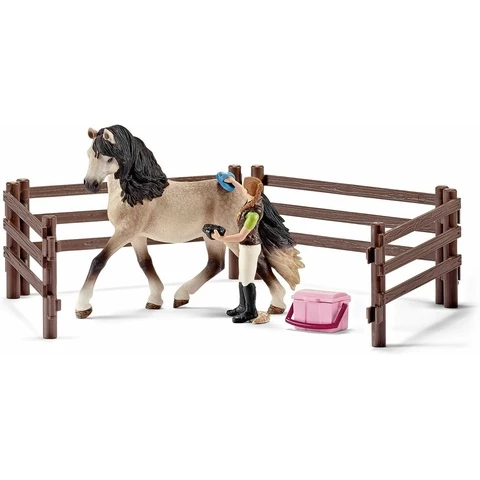 Schleich 42270 Andalusian hevonen, hoitaja ja hoitajan laukku tarvikkeilla
