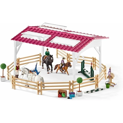 Schleich Horse Club 42389 Ratsastuskoulu, ratsastajat ja hevoset