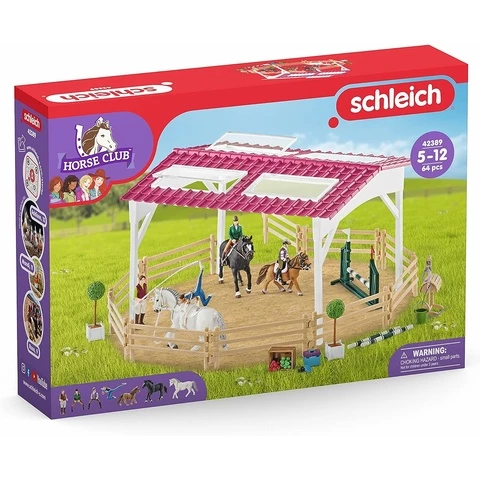 Schleich Horse Club 42389 Ratsastuskoulu, ratsastajat ja hevoset