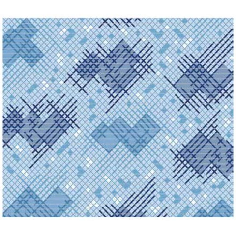 Bathroom rug Soft blue grid