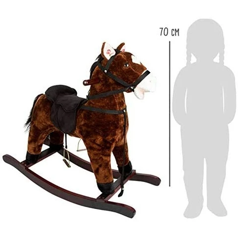 Small Foot Brown rocking horse with stirrups and sounds