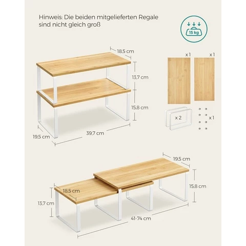 Sonmics Keittiön/Kylpyhuoneen järjestelijä, hyllyt
