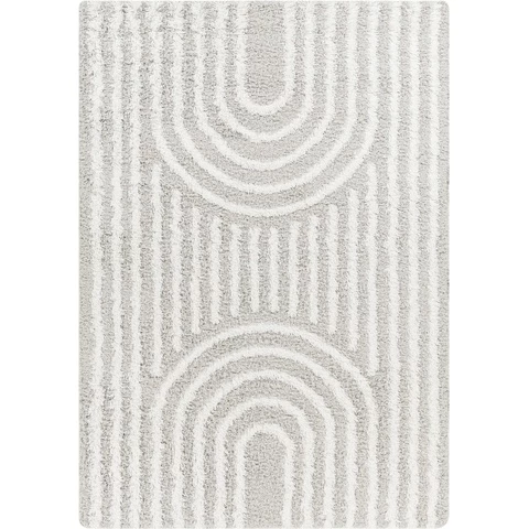 Surya pörröinen boho matto vaalean harmaa (160 x 230 cm)