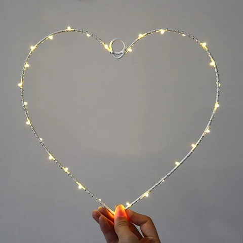 Sydän koriste 35 kpl LED lämmin valolla 26 cm