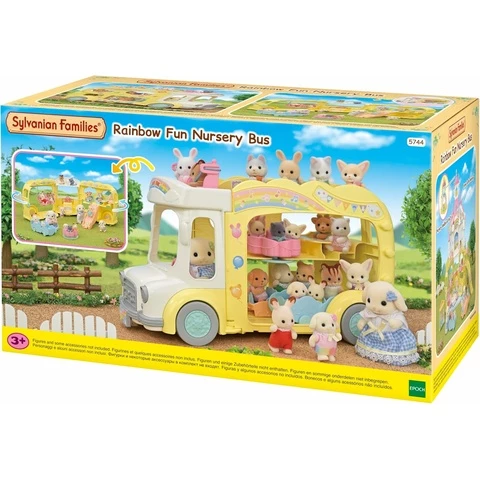 Sylvanian Families kolmoiskerrosbussi leikkipuistolla