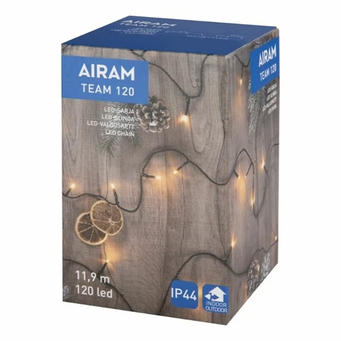 Led Team 120 New 11,9m ip44 lämmin keltainen valo Airam
