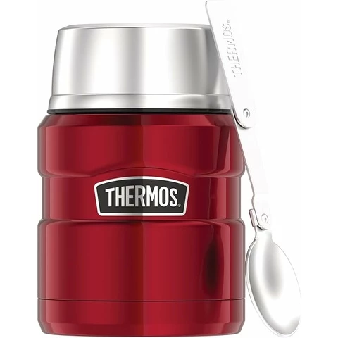 Thermos King ruokatermos lusikalla 0.47L, cranberry red