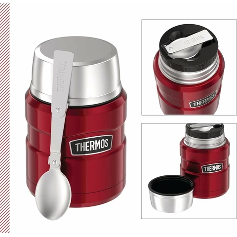 Thermos King ruokatermos lusikalla 0.47L, cranberry red