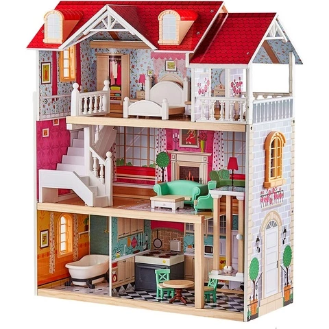 Top Bright 3-story wooden dollhouse