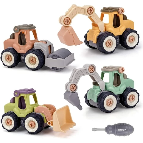 Tractor building set incl. 4 toys and a screwdriver