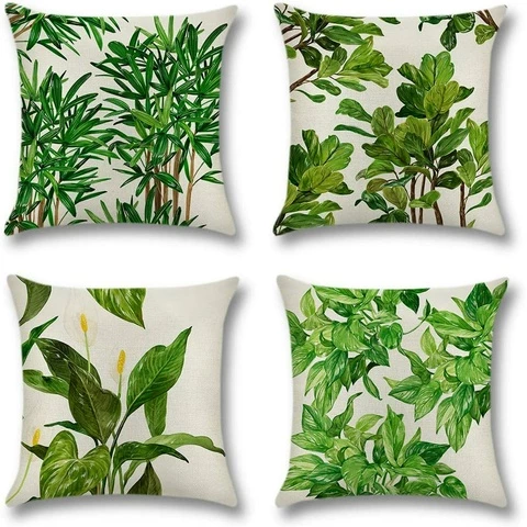  Cushion covers 45x45, set (4 pcs) Green plants